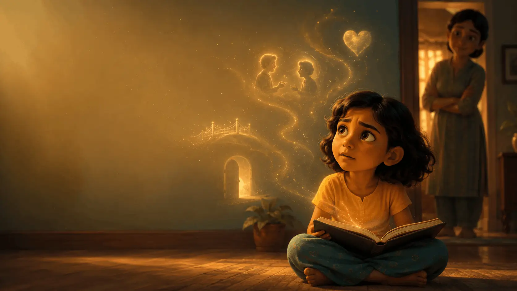 Child reading a book