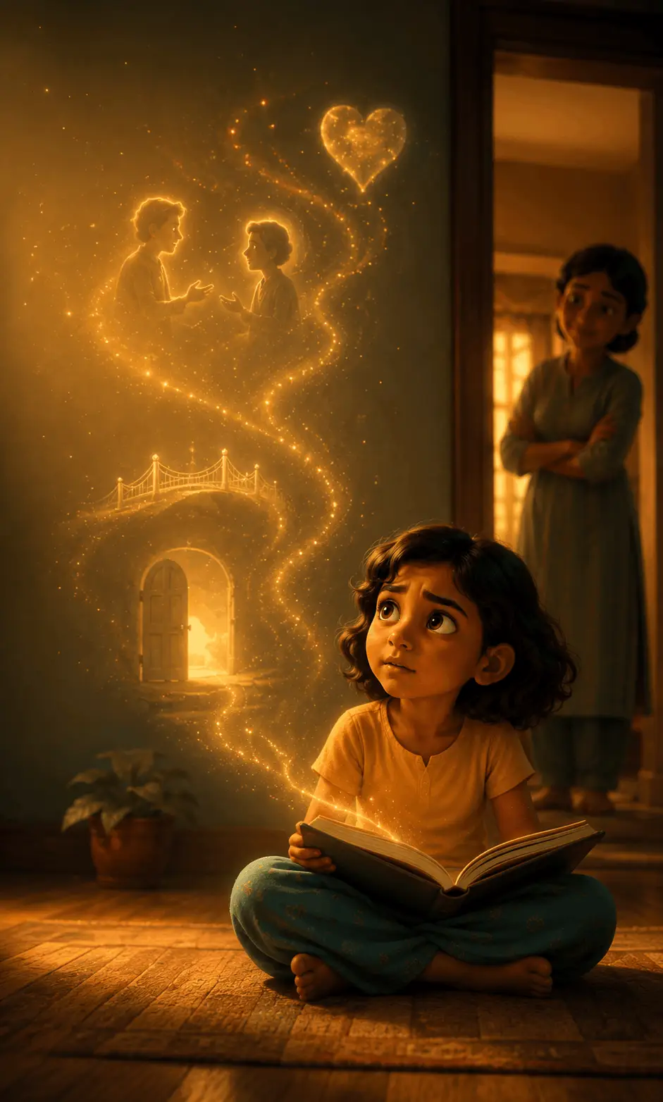 Child reading a book